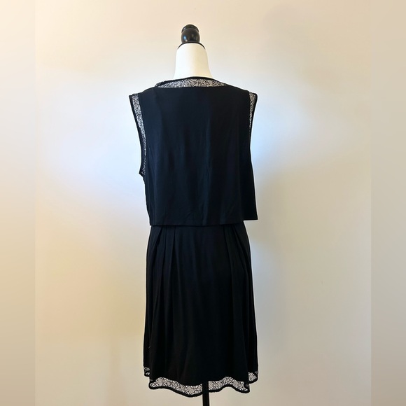 Heartloom Black 2 Piece Jersey Sleeveless Dress with Lace, Bamboo - size Large - Picture 4 of 10